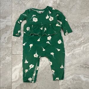 Tea Collection Green and White Baby Romper